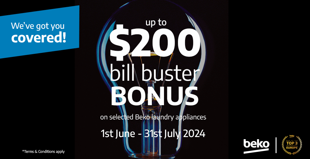 Beko Laundry Appliance Bonus (Bill Buster) Stocks Designer Appliances