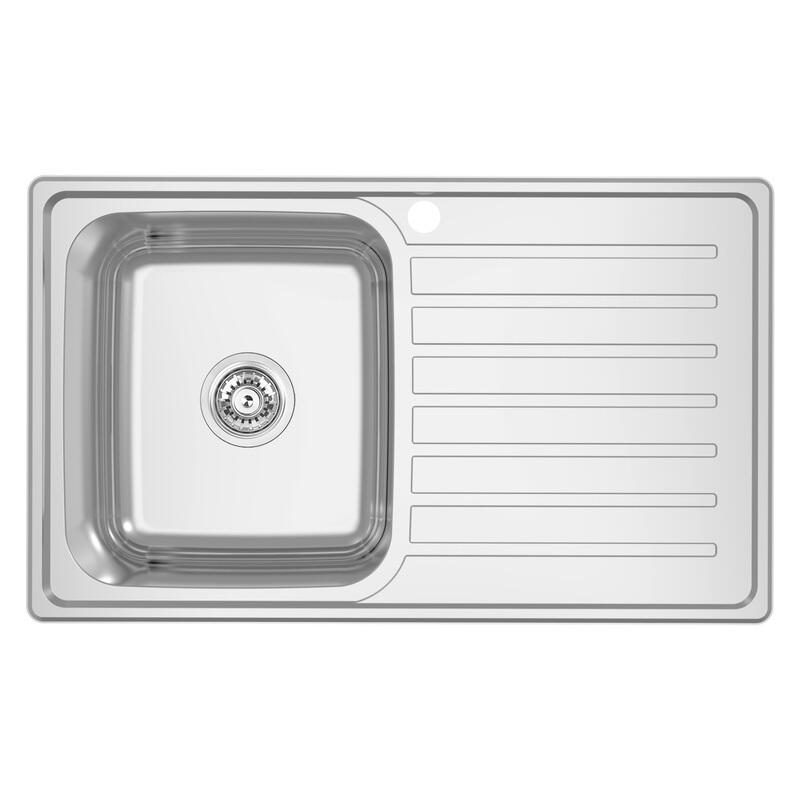 ABEY Inset Single L/H Bowl + Drainer Stainless Steel