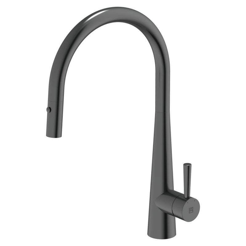 ABEY Goose Neck P/Out Kitchen Mixer Black Pearl
