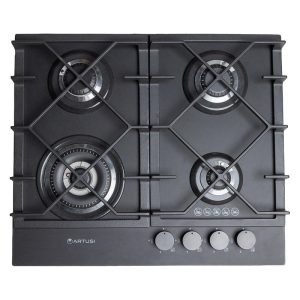 Artusi Gas Cooktop 4 Burners Front Control Nano Matte Black 60CM