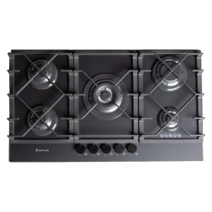 Artusi Gas Cooktop 5 Burners Front Control Nano Matte Black 90CM