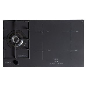 Artusi Hybrid C/Top With 4 Induction + Gas Wok Nano Matte Black 90CM