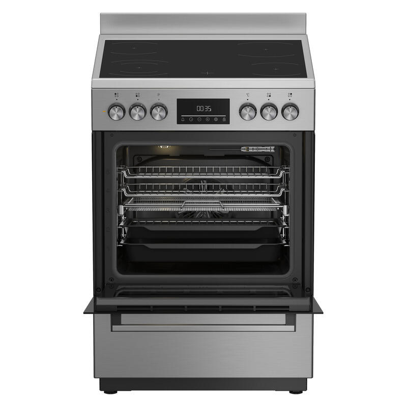 Beko 60cm Electric Cooker with Ceramic Cooktop - Stainless Steel - Image 2