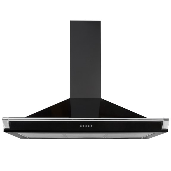 Belling 90cm Canopy Rangehood with Towel Rail - Black
