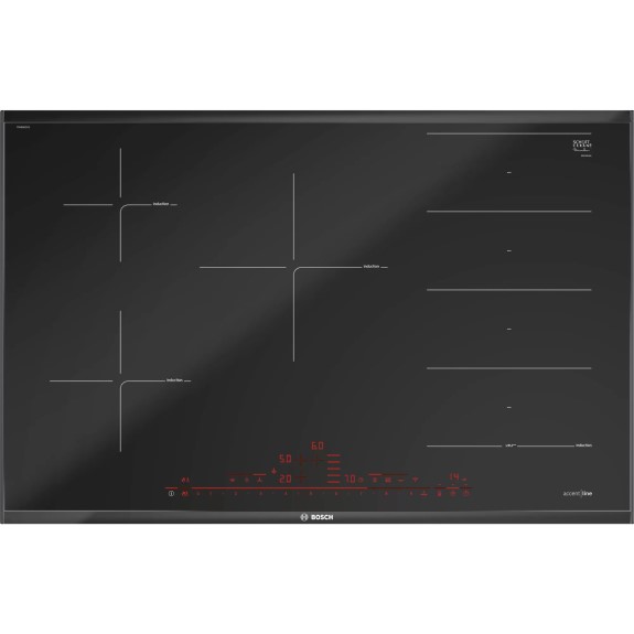 Bosch 80cm 5-Zone Induction Cooktop with Flex Zone - Black (Series 8)