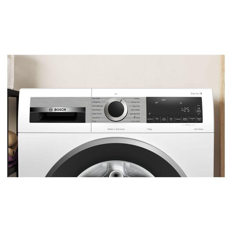 Bosch 9kg Series 8 Front Load Washing Machine - White - Image 2
