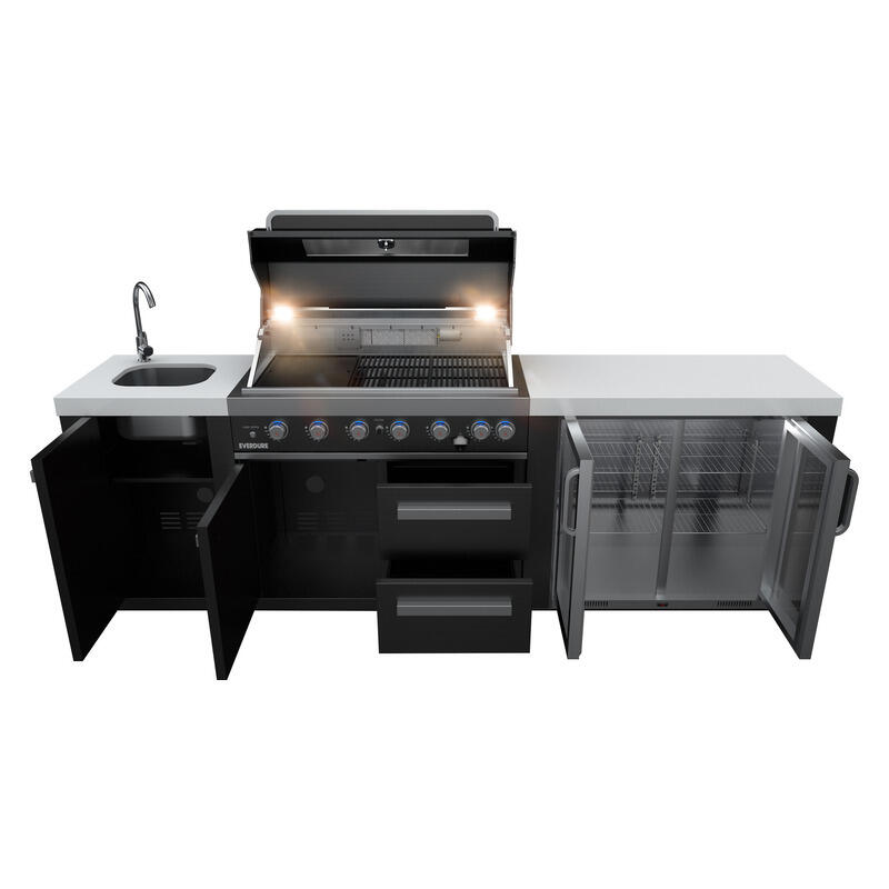 Everdure Oasis Outdoor Kitchen 6 Burner Sink with Tropical Beverage Cooler - Image 2