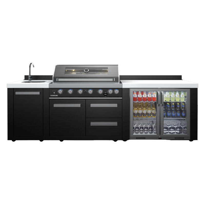 Everdure Oasis Outdoor Kitchen 6 Burner Sink with Tropical Beverage Cooler - Image 3