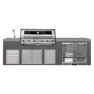 Everdure Bayview Outdoor Kitchen 6 Burn LPG Sink with Tropical Rate Beverage Cooler
