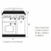 Falcon 90cm Classic Deluxe Dual Fuel Cooker - Slate/Brass - Image 3