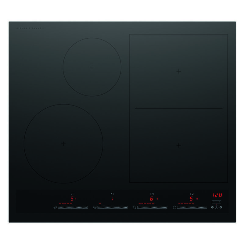 Fisher & Paykel 60cm 4 Zone Induction Cooktop: Smart Zone - Black (Series 7)
