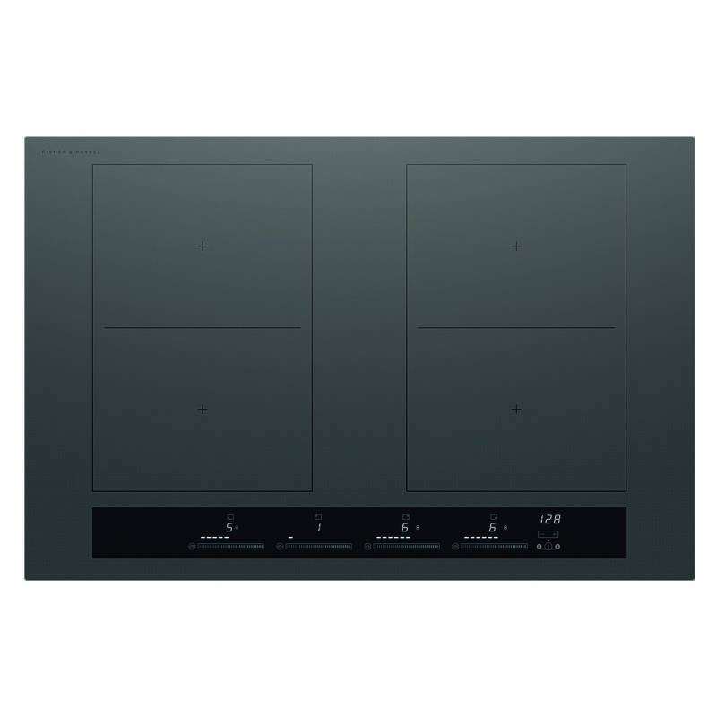 Fisher & Paykel 80cm 4 Zone Induction Cooktop: 2 Smart Zones - Grey (Series 7)