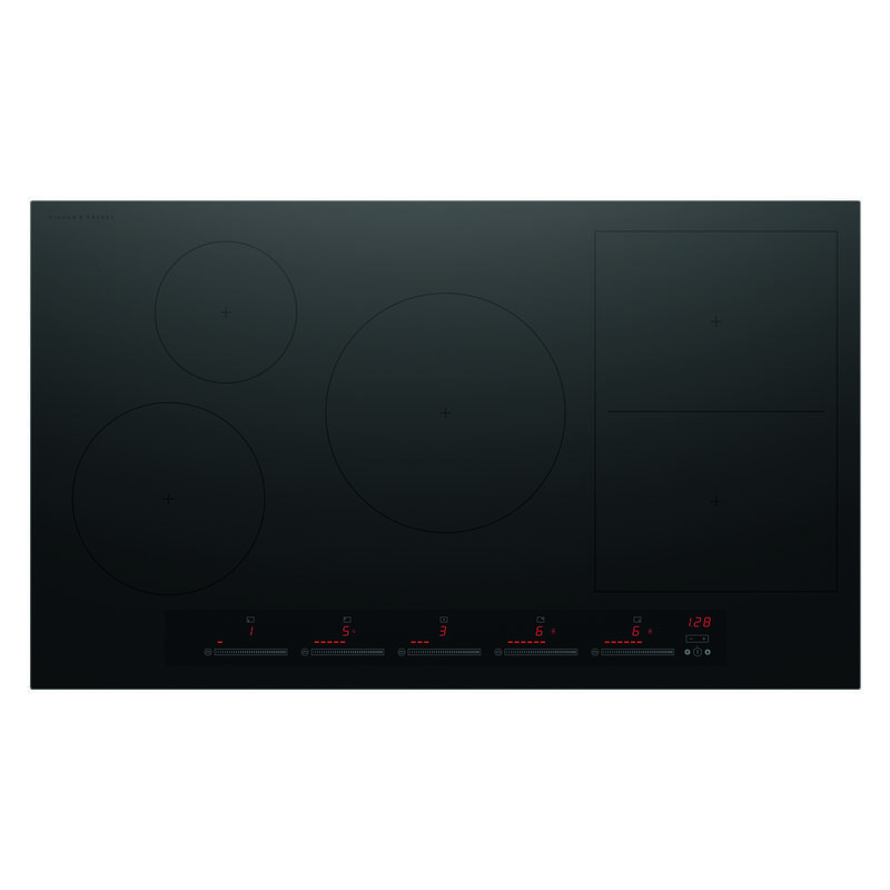 Fisher & Paykel 90cm 5 Zone Induction Cooktop: Smart Zone - Black (Series 7)