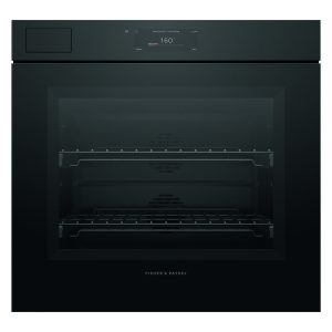 Fisher & Paykel 76cm Minimal Handleless Pyrolytic Steam Assist Oven - Black Glass (Series 11)