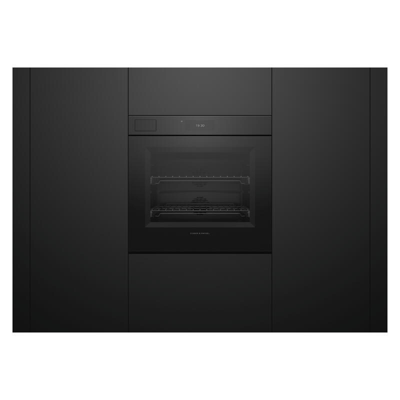 Fisher & Paykel 76cm Minimal Handleless Pyrolytic Steam Assist Oven - Black Glass (Series 11) - Image 3