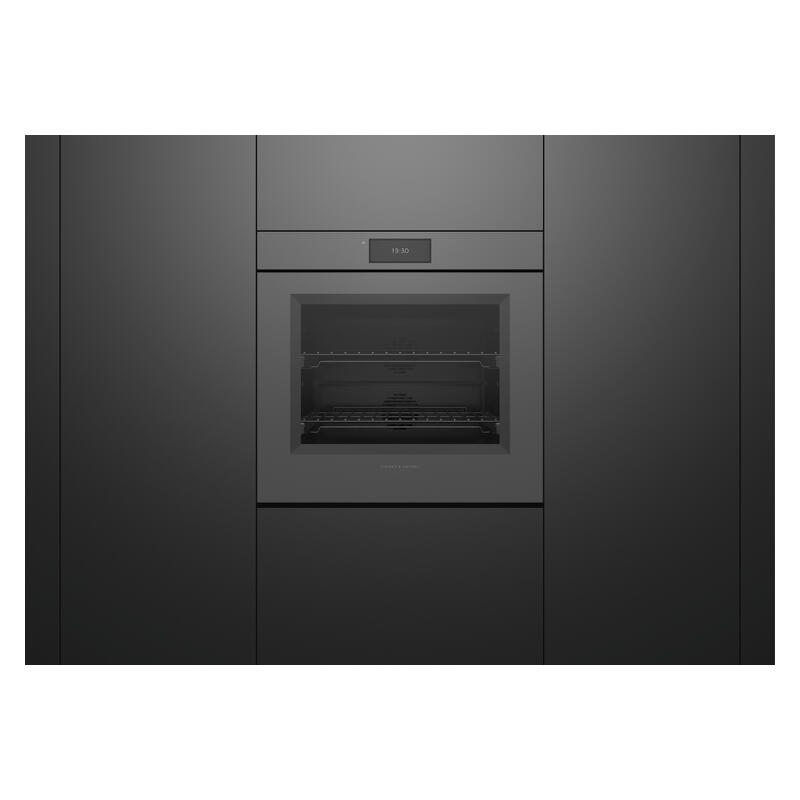 Fisher & Paykel 76cm Minimal Handleless Pyrolytic Oven - Grey Glass (Series 9) - Image 3