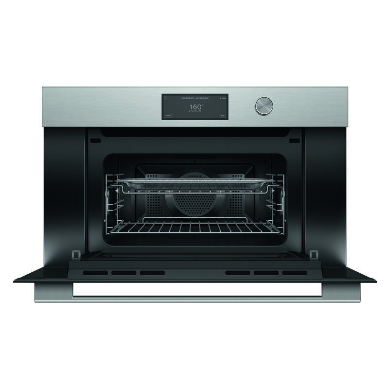 Fisher & Paykel 76cm Contemporary Combi-Microwave Oven - Brushed Silver Glass (Series 9) - Image 2