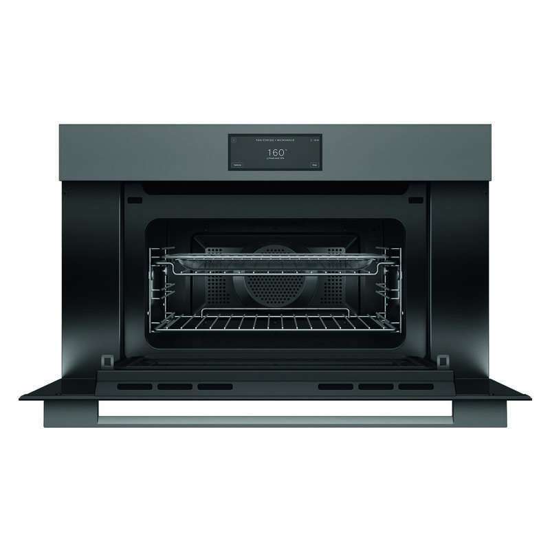 Fisher & Paykel 76cm Minimal Compact Combi-Microwave Oven - Grey Glass (Series 9) - Image 2