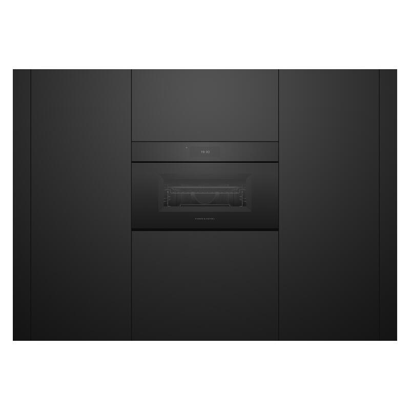 Fisher & Paykel 76cm Minimal Handleless Compact Combi-Microwave Oven - Black Glass (Series 9) - Image 3