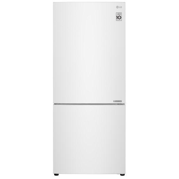 LG 420L Bottom Mount Fridge Freezer - White