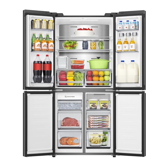 Hisense 483L Quad Door Fridge Freezer with Water Dispenser - Dark Steel (PureFlat Slim) - Image 2