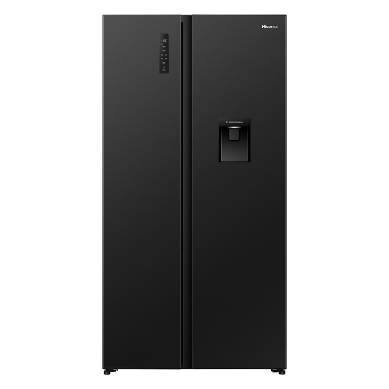 Hisense 541L PureFlat Side-by-Side Fridge with Water Dispenser - Black