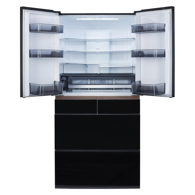 Hitachi 670L Multi-Drawer Fridge Freezer Crystal Black Glass - Image 3