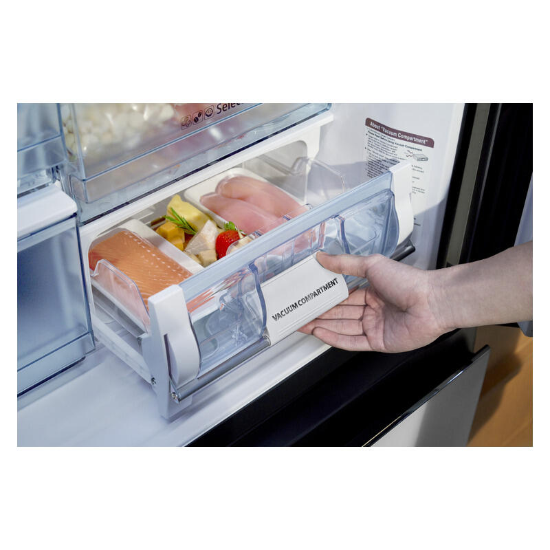 Hitachi 569L Quad Door Fridge Freezer - Matte White Glass - Image 3