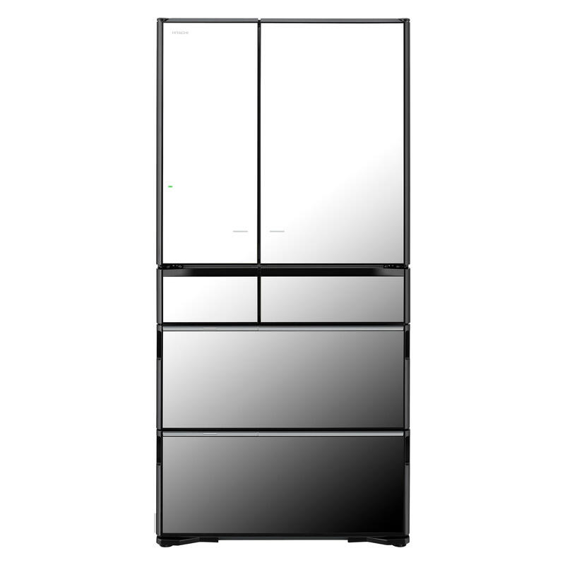 Hitachi 735L Multi-Drawer Fridge Freezer Mirror Grey Glass