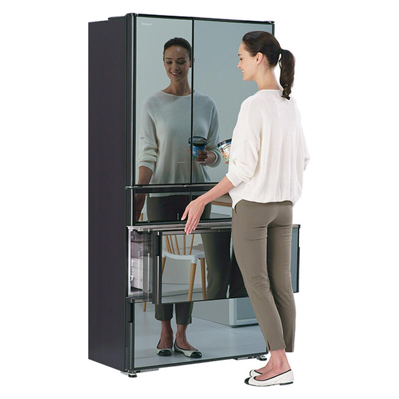 Hitachi 735L Multi-Drawer Fridge Freezer Mirror Grey Glass - Image 2