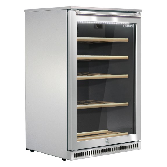 HUSKY Alfresco Solid Stainless Steel Door Drinks Chiller 104L