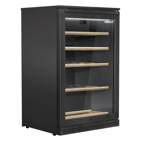 HUSKY Alfresco Solid Black Door Drinks Chiller 104L