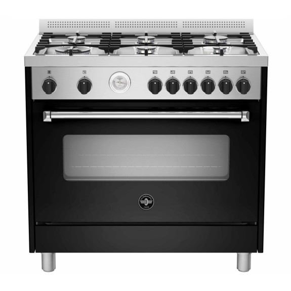 LAGERMANIA 6-BURNERS Gas Oven Electric Grill Black 90CM