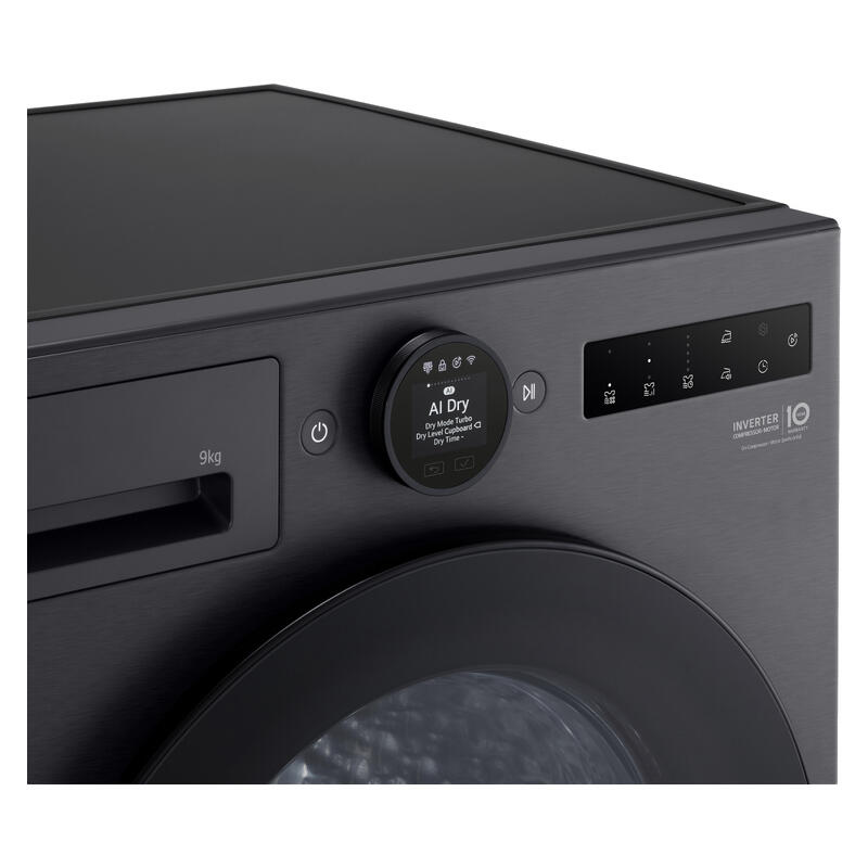 LG 9kg Series 9 AI Heat Pump Dryer - Matte Black - Image 3