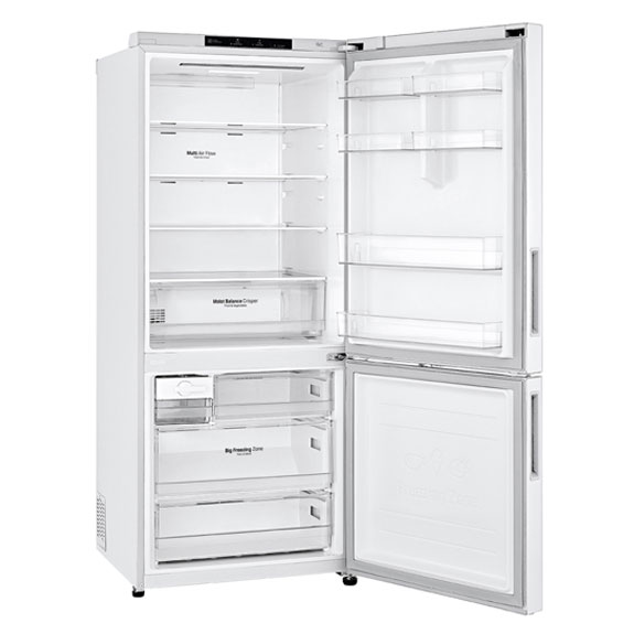 LG 420L Bottom Mount Fridge Freezer - White - Image 3