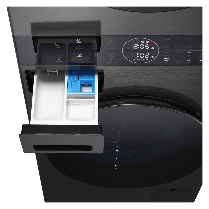 LG 12kg + 10kg Smart AI WashTower All-In-One Stacked Washer Dryer Combo - Black - Image 3