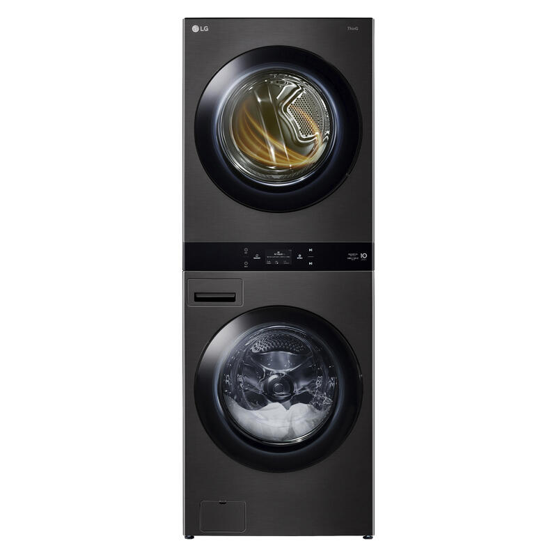 LG 19kg + 10kg Smart AI WashTower All-In-One Stacked Washer Dryer Combo - Black - Image 2