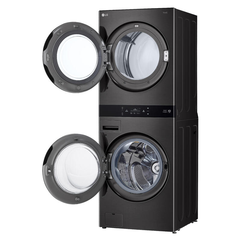 LG 19kg + 10kg Smart AI WashTower All-In-One Stacked Washer Dryer Combo - Black - Image 3