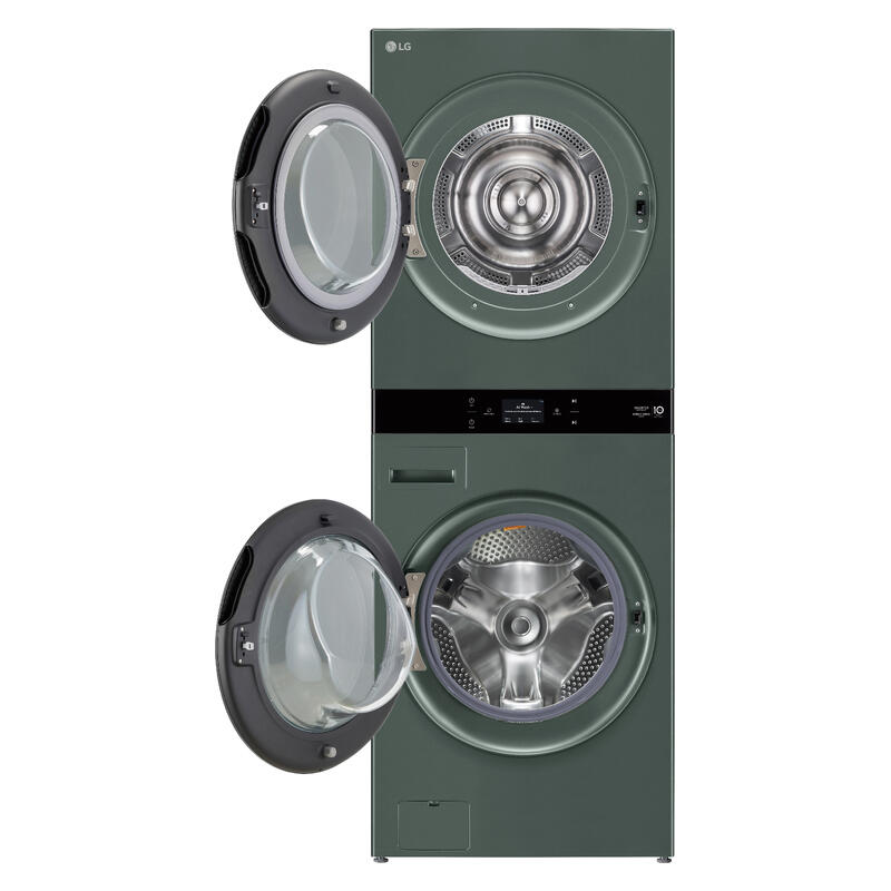 LG 19kg + 10kg Smart AI WashTower All-In-One Stacked Washer Dryer Combo - Forest Green - Image 2