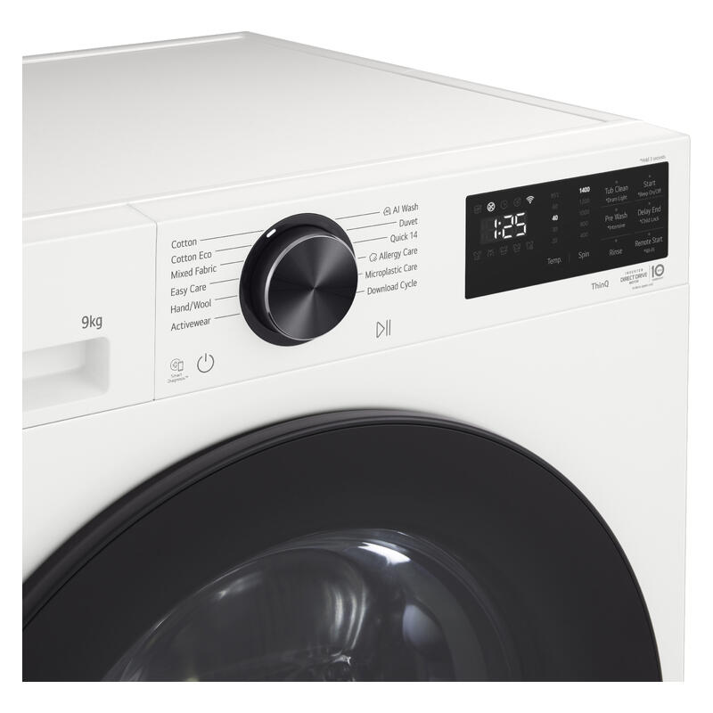 LG 9kg AI Front Load Washing Machine - White (Series 3) - Image 3