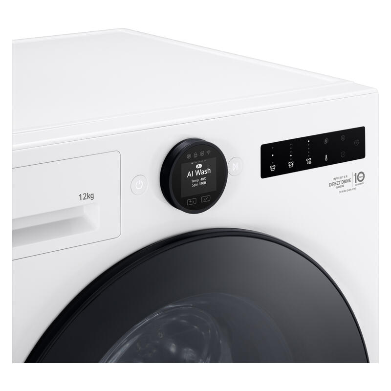 LG 12kg Smart AI Front Load Washing Machine - Essence White (Series 9) - Image 3