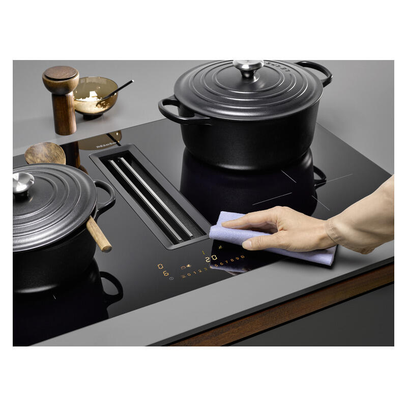 Miele Induction Cooktop with Integrated Extractor - Black - Image 3