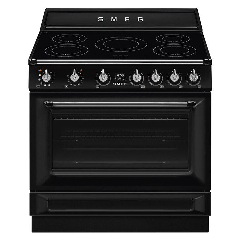 Smeg 90cm Victoria Induction Pyro Cooker - Black