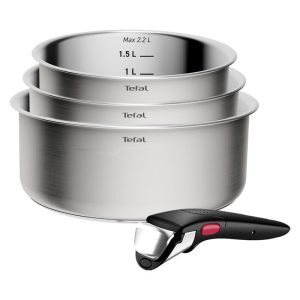 Tefal Ingenio Emotion+ Induction Uncoated 4PC Pot Set S/Steel 4PC