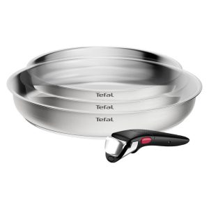 Tefal Ingenio Emotion+ Induction Uncoated 4PC Frypan Set S/Steel 4PC