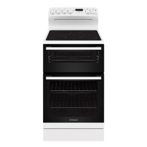 Westinghouse 54cm Freestanding Oven with 4-Zone Ceramic Cooktop - White